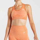 Gymshark Vital Seamless 2.0 Sports Bra - Apricot Orange Marl - Large Photo 0