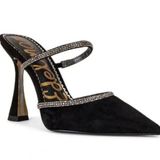 Sam Edelman Anita Black Embellished Mule Pumps Size 9.5 Photo 0