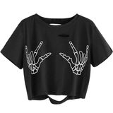 Hot Topic Punk Metal Rocker Cropped Ripped Shredded Emo T Shirt Crop Top Medium Large NEW  Photo 0