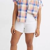 Madewell NEW White High-Rise Sleek Denim Shorts 32 Classic Summer Photo 0
