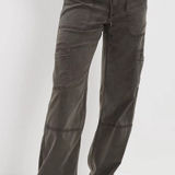 American Eagle AE Womens Dreamy Drape Stretch Super High-Waist Baggy Wide Leg Cargo Pants Sz 12 Photo 0