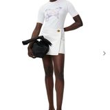 Ganni NWT White Denim Mini Skirt Photo 0