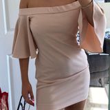 Eliza J Off The Shoulder Pink Bodycon Dress Photo 0