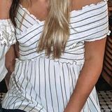 Soprano White Stripped X-cross Shirt  Photo 0