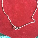 Silver chain vintage necklace 3 silver rings Photo 0