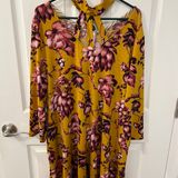 Paisley Grace Plus Size 2X Floral Mustard Dress Photo 0