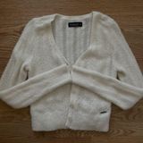 Abercrombie & Fitch Fuzzy Off White Cardigan Photo 0