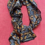 Anne Klein 🌟 ‎ Vintage Gold Leaves Silk Scarf Photo 0