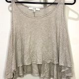 Forever 21 Gray Striped Cropped Tank Photo 0