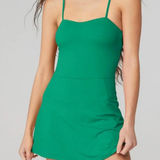 Alo Yoga Alo Alosoft Courtside Tennis Dress Green Emerald Padded Sports Active Skort Mini Photo 0