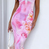 White Fox Boutique White Fox Feeling The Heat Maxi Dress Pink Sherbet Photo 0