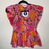 Olivaceous NWT  Pink Foral Corset Blouse Sz XS Small Cotton Photo 0