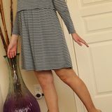 Doe & Rae Boutique Blue Stripped Baby Doll Dress Photo 0