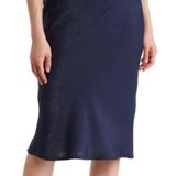Forgotten Grace Navy Satin Skirt Photo 0