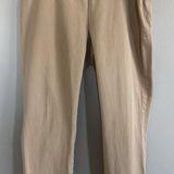 Ralph Lauren Lauren  Woman’s Cropped Pants Size 12 Khaki Beige Tan Zip Up Stretch Photo 0