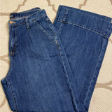 Gap  denim high rise wide leg pleated front Trouser jeans, size 8/ 29 Long Photo 0