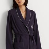 Ralph Lauren Shawl Collar Black Midi Robe Size S Cozy Comfy Logo Embroidered Photo 0