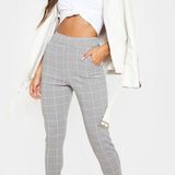 Pretty Little Thing Tweed Check Skinny Pants Photo 0