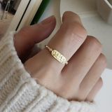 gold rectangle signet Ring/gold Over Sterling Silver Photo 0