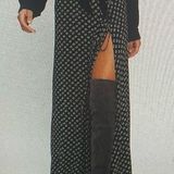 Flynn Skye Presley black ditsy floral tie up side & slit maxi skirt, size S Photo 0