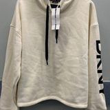 DKNY | NWT Ecru Fleece Hoodie Size Large Photo 0