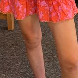 Olivaceous Pink And Orange Pink Ruffle Skirt  Photo 0