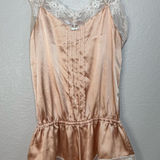 Victoria's Secret Victoria’s Secret Angels Peach and Cream Satin and Lace Romper size Medium Photo 0