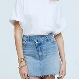 Madewell NWT Denim Crossover-Waist Skirt Size 30 Photo 0