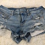 American Eagle  Distressed Lace Pocket Jean Shorts Photo 0