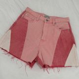 Signature 8 Pink High-Waist Patchwork Shorts Photo 0