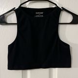 Garage Black Super Cropped Tank Top Photo 0