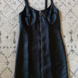 Charlotte Russe Black Leather like Zip Up Dress - NEW W/ TAG Photo 0