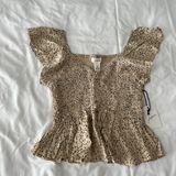 Japna Tan And Black Dalmatian Print Top Photo 0