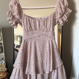Francesca's Francesca’s Light Pink Floral Romper Photo 0