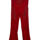 Edikted  Fire Engine Red Lace Up Flare Pants size XS Photo 0