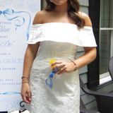 BHLDN Anthropologie  INGRID STRETCH JACQUARD OFF-THE-SHOULDER MINI DRESS Photo 0