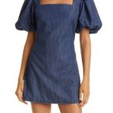 Frame  Nina dress, puff sleeves, denim, size S, like-new condition. Photo 0