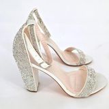David's Bridal David'd Bridal Britt Glitter Wedding Block Shoes Size 6- 4 in heel New Photo 0