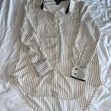 Sandro White pinstripe button up blouse  Photo 0