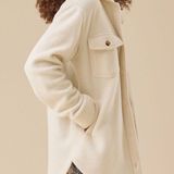 Altar'd State Altar’d State Esme Fleece Jacket Size Medium Shacket Fall Cream Button Up Photo 0