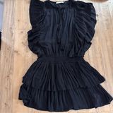 Mustard Seed Black Ruffle Tier Boho Dress Medium H70 Photo 0