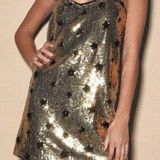 Dance & Marvel Gold Sequin Star Dress Photo 0