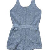 FP Beach FREE PEOPLE Declan Sweater Knit Romper Womens Size Small Blue Summer Photo 0