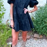 Sassy Cinnamon Black Puff Sleeve Mini dress Photo 0