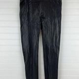 Spanx Women's Faux Leather Shiny Black Glossy LEGGINGS #2437 Size Large Photo 0
