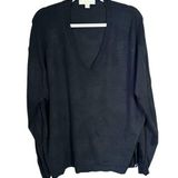 Michael Kors Women’s Sz XL Black Pullover V-Neck Sweater Soft Long Sleeve Photo 0