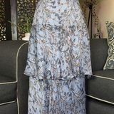 Chelsea and Violet Floral Light Blue Ruffle Tiered Skirt Photo 0