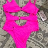 Ymi Pink One Piece Bathing Suit Photo 0