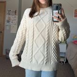 Amazon Oversized Cable Knit Sweater Photo 0