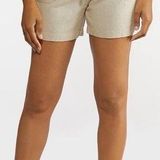 Cato khaki tan drawstring linen Shorts with front patch pockets size Small Photo 0